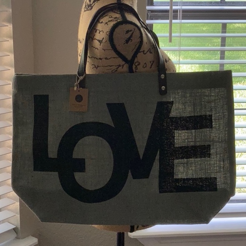 NWT, Love, Jute Tote Bag